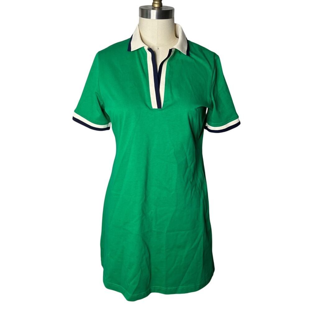 Tuckernuck Green Hutton Polo Dress Small Short Sleeve Mini Cotton Pique